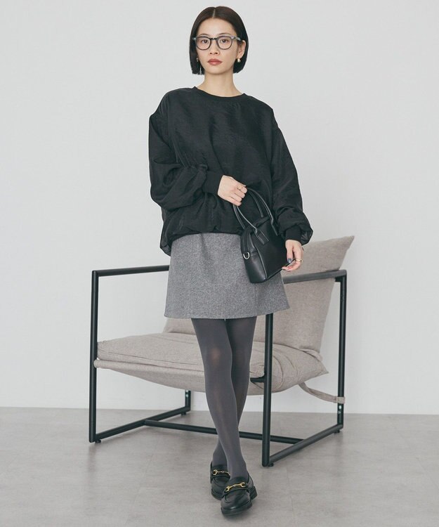 AMERICAN HOLIC オーガンジーレイヤードスウェットプルオーバー Black