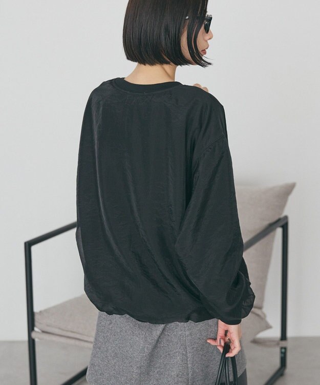 AMERICAN HOLIC オーガンジーレイヤードスウェットプルオーバー Black