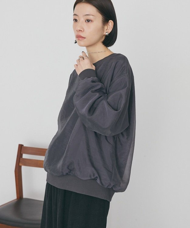 AMERICAN HOLIC オーガンジーレイヤードスウェットプルオーバー Charcoal Gray