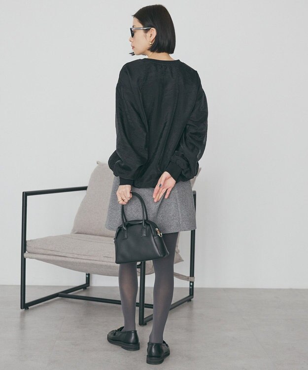 AMERICAN HOLIC オーガンジーレイヤードスウェットプルオーバー Black