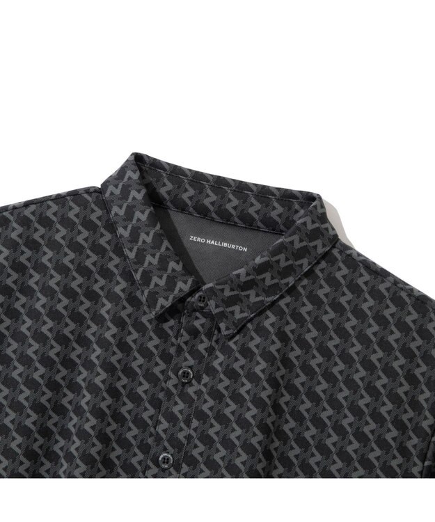 ZERO HALLIBURTON ZH モノグラム ポロシャツ ZHG-A4S6 82816 ゴルフウェア ブラック