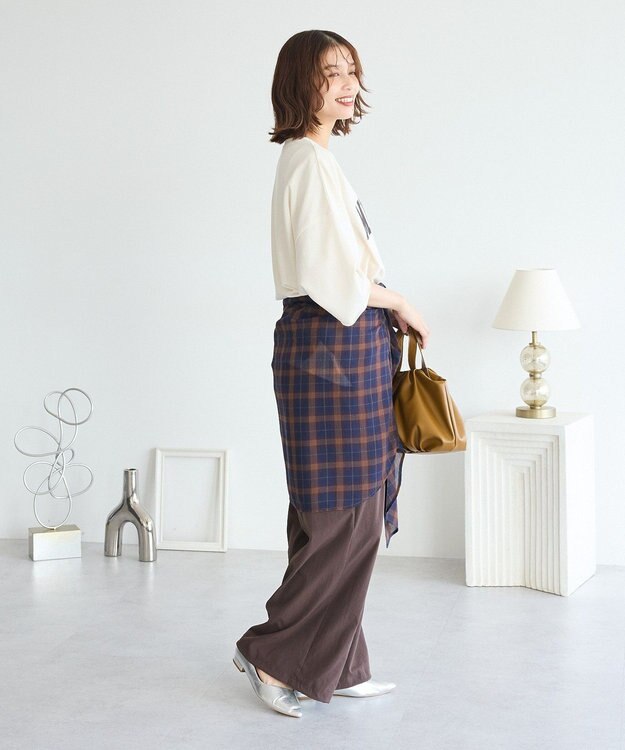 Green Parks ５分袖刺繍ロゴトレＴＥＥ Ivory