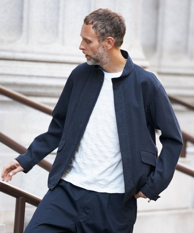 J.PRESS MEN ハイパワーストレッチサッカー ハーバーブルゾン ネイビー系3