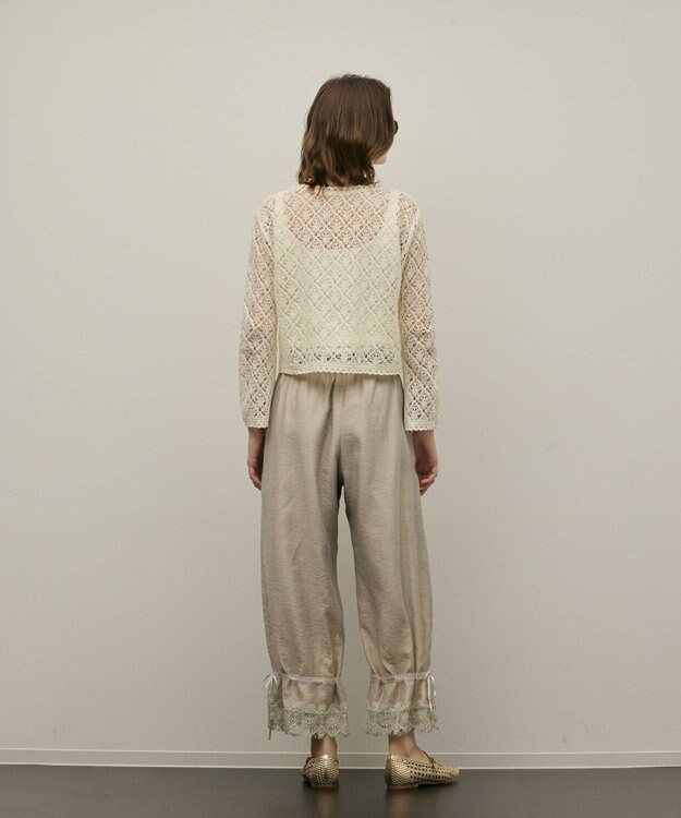 GRACE CONTINENTAL ドロストクロップドパンツ カーキ