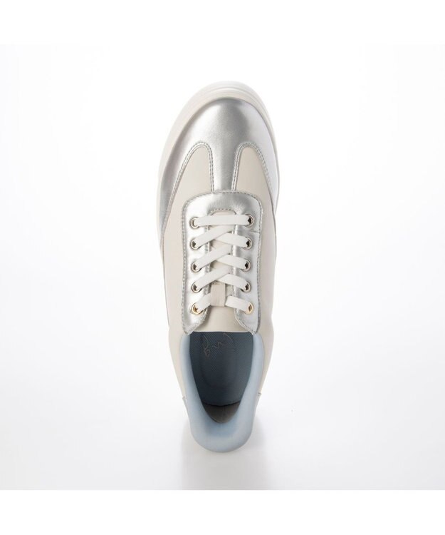 ing <ing>ハンズフリーレースアップスニーカー シルバーコンビ