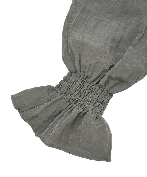 Green Parks ボウタイリボンブラウス Charcoal Gray