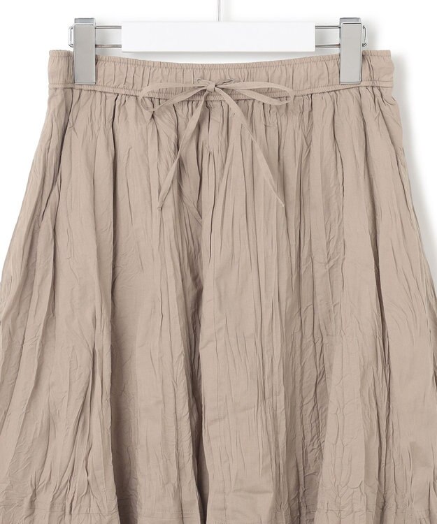 J.PRESS YORK STREET 【WOMEN】クリンクルフレアギャザー スカート ライトグレー系