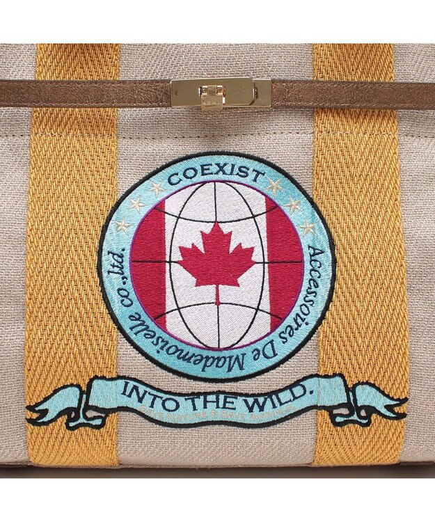 A.D.M.J. 【ファブリック】リネンラメクロス/前金具付トート32cm(Dカン＋)リネンラメクロス/前金具付トート40cm(Dカン＋) GOLD