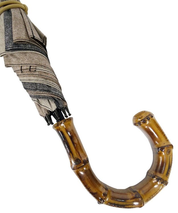 +RING 【UVカット90%以上】【限定/日本製】メンズ向け 長傘65cm BRN denim-like pattern SR335 ブラウン