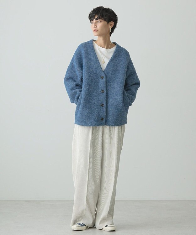 AMERICAN HOLIC ＶネックＷフェイスニットカーディガン Blue