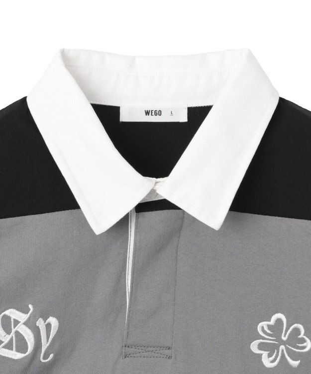 WEGO グラフィックラガーシャツ ブラック