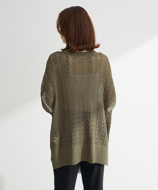 Green Parks 透かし編みニットチュニック Black