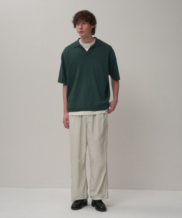 ATON FINE ICE COTTON | スキッパーポロセーター - UNISEX GREEN