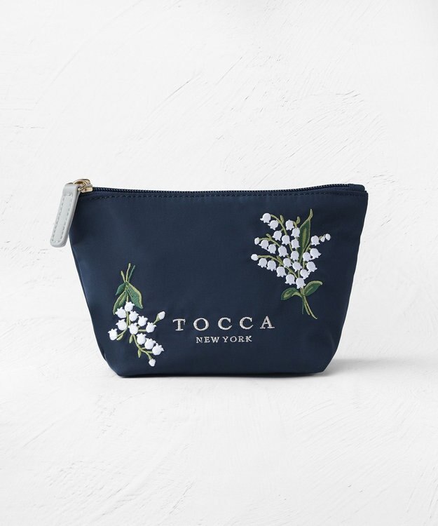 TOCCA 【一部カラー撥水】BOUQUET DE REVE POUCH ポーチ ネイビー系