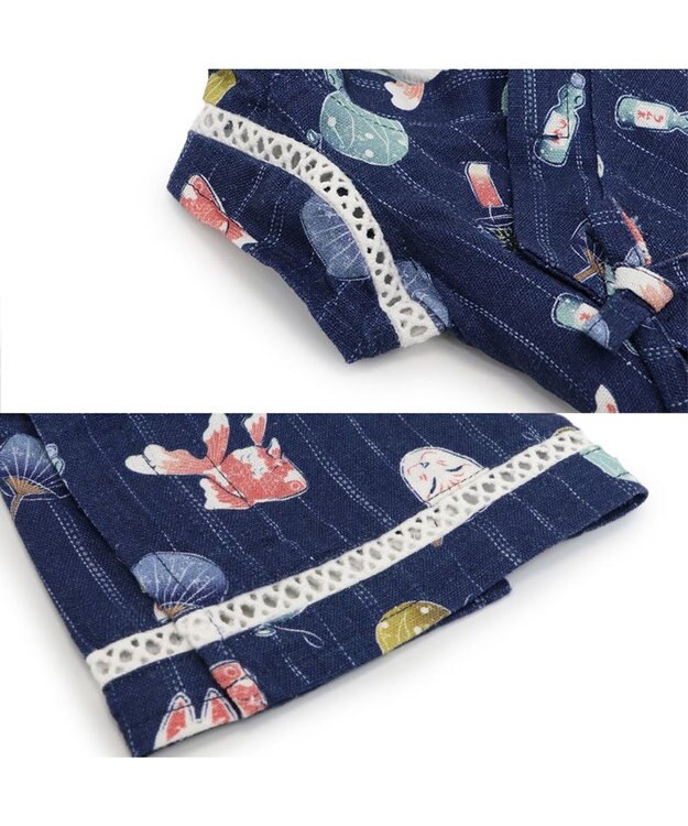 PET PARADISE ペットパラダイス 接触冷感 背中開き 甚平 《縁日柄》　中型犬 縁日柄