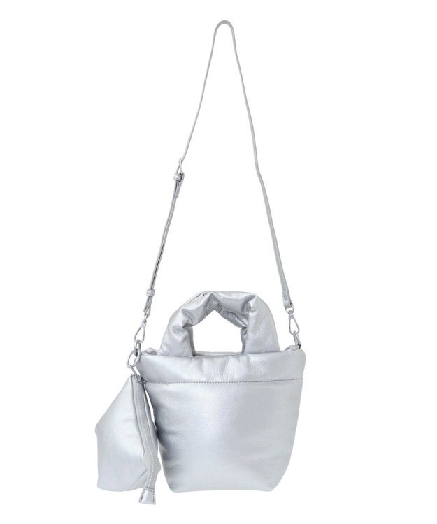 Green Parks ・ｃａｃｈｅ　ｃａｃｈｅポーチ付パフィ２ｗａｙバッ Silver