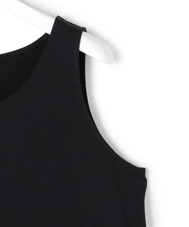 23区 【先行予約】ナチュラルコットンベア シアーペプラム タンクトップ ブラック系