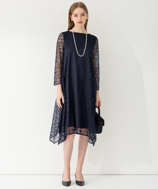 23区 L 【APPLAUDIR】デリカレース ドレス ネイビー系