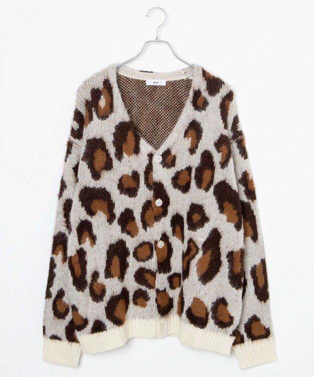 WEGO モヘアライク総柄BIGカーディガン 柄3