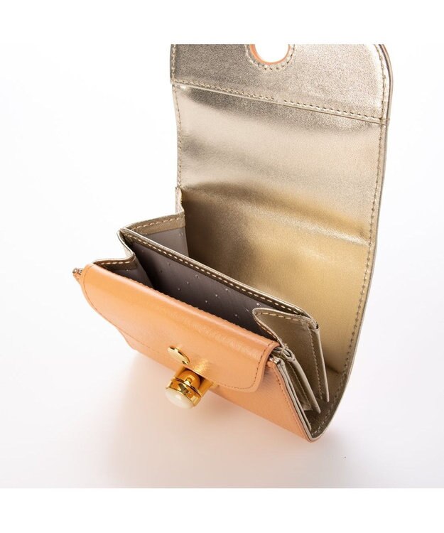 UNBILLION ペルケ perche / ジェムストーンヒネリミニ財布 オレンジ