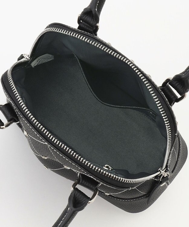 LA BAGAGERIE ラインストーンリベット　カウレザー2wayハンドバッグ ブラック