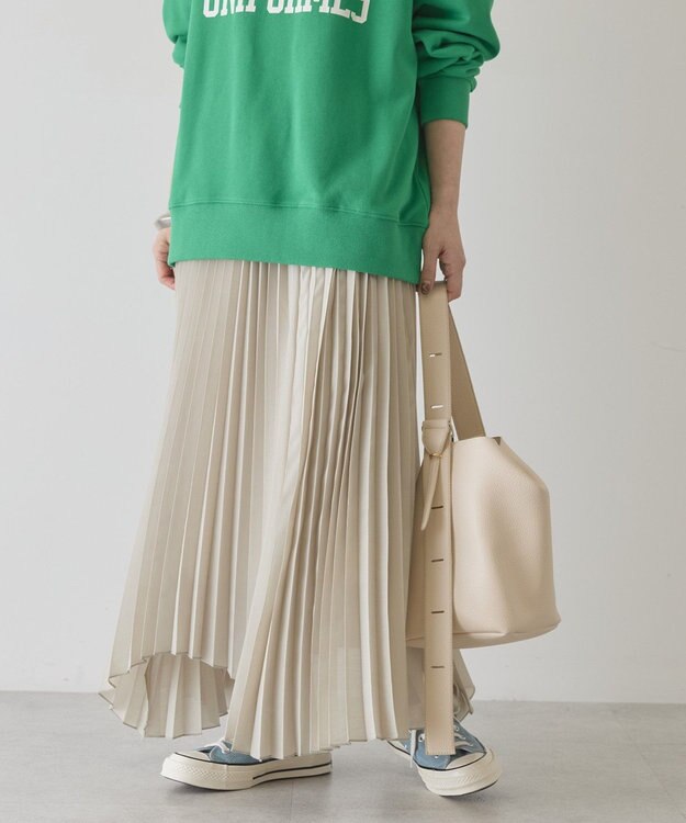 AMERICAN HOLIC 【選べる丈】シアープリーツスカート Light Beige