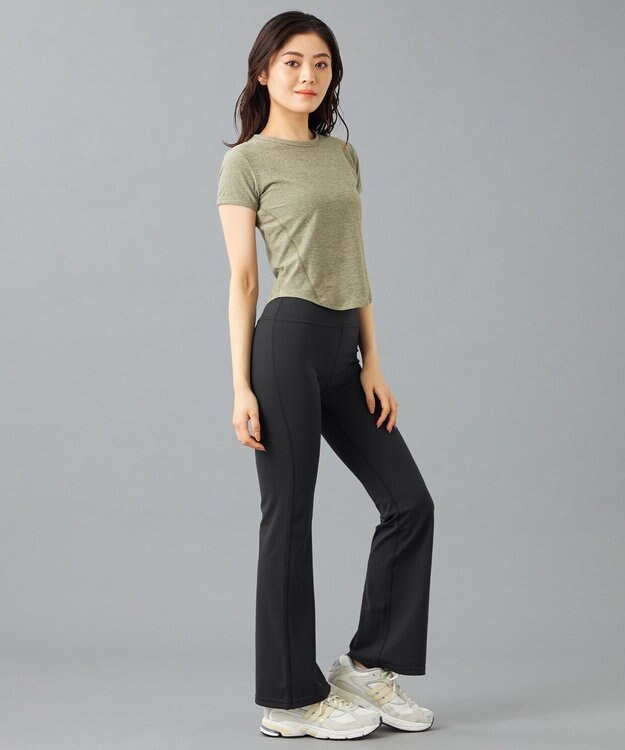 Chacott Chacott BALANCE PeachMoku コンパクトTシャツ カーキ杢