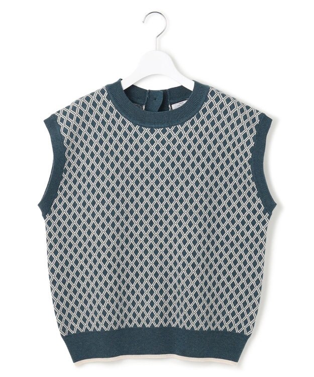 J.PRESS YORK STREET 【WOMEN】ANTI PILLING WOOL ジャガードニットベスト ダルブルー系5