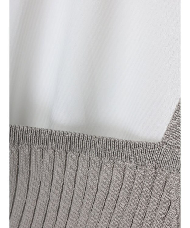 earth music&ecology ＳＥＴ２点ニットビスチェ＋ノーカラーシャツ Off White