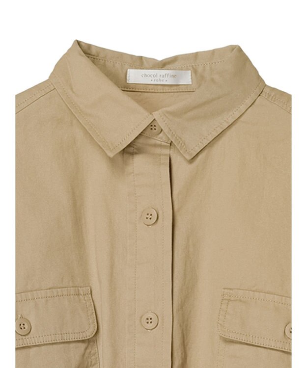 Green Parks ショート丈ワイドシャツ Beige