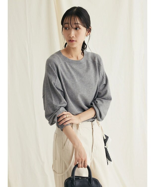 CRAFT STANDARD BOUTIQUE とてもちクルーネックニットプルオーバー Gray Mixture