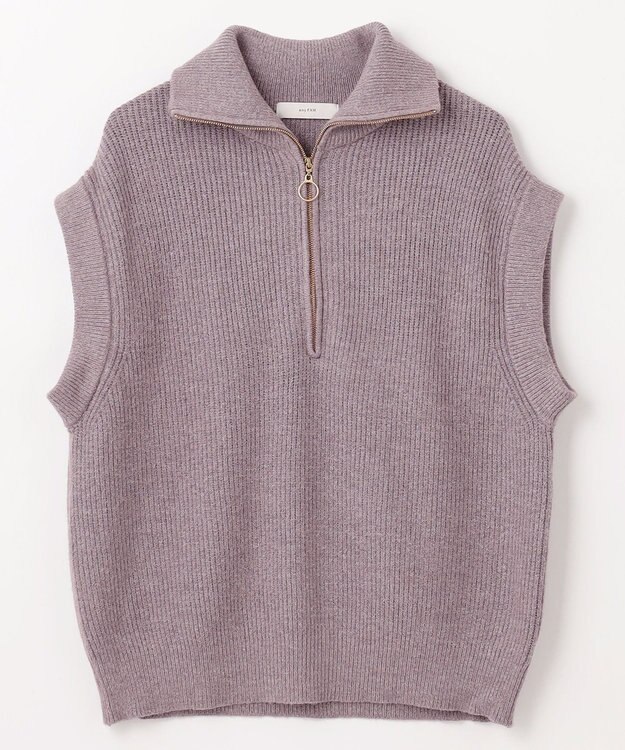 ANY ハーフジップニットベスト グレー