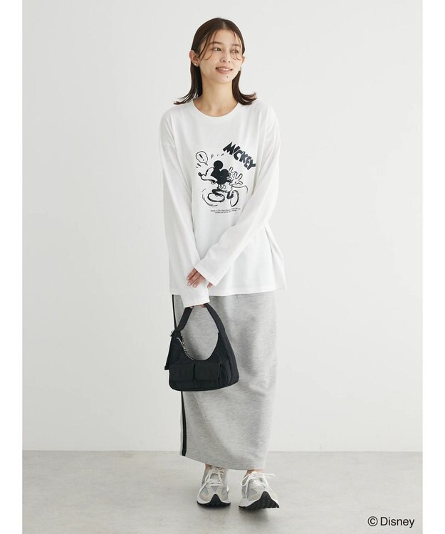 Green Parks Ｄｉｓｎｅｙ／ラメ裏毛ラインスカート Gray Mixture