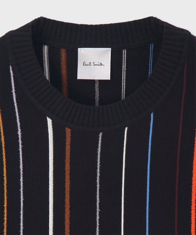 Paul Smith マルチカラーライン 半袖ニット ネイビー