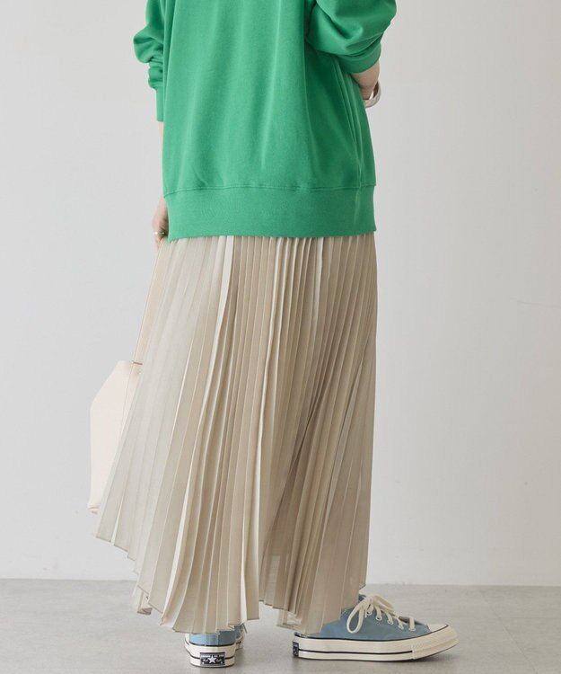 AMERICAN HOLIC 【選べる丈】シアープリーツスカート Light Beige