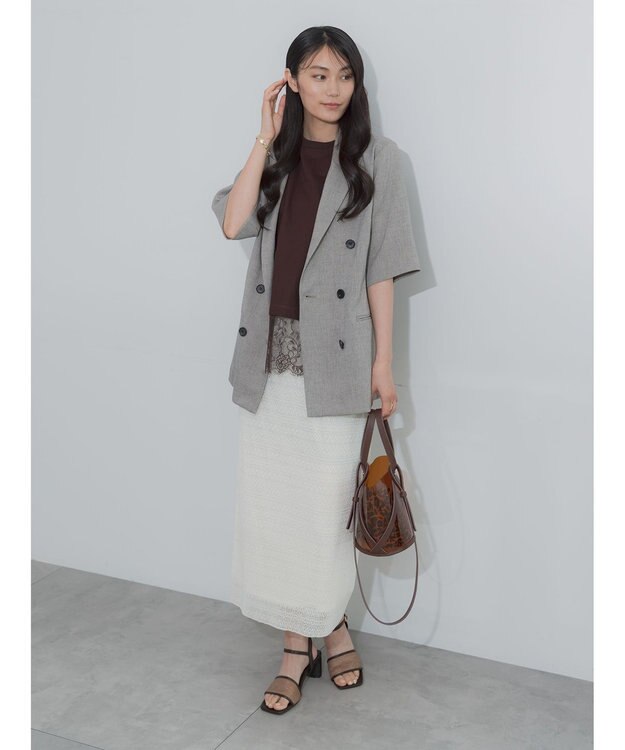 Te chichi レースプリーツナロースカート《2026 SUMMER LOOK item》 オフホワイト