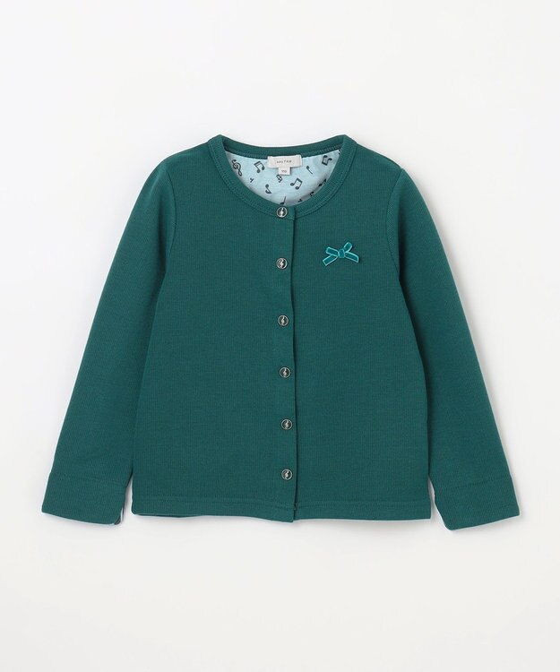 ANY KIDS 音符ボタンカーディガン グリーン