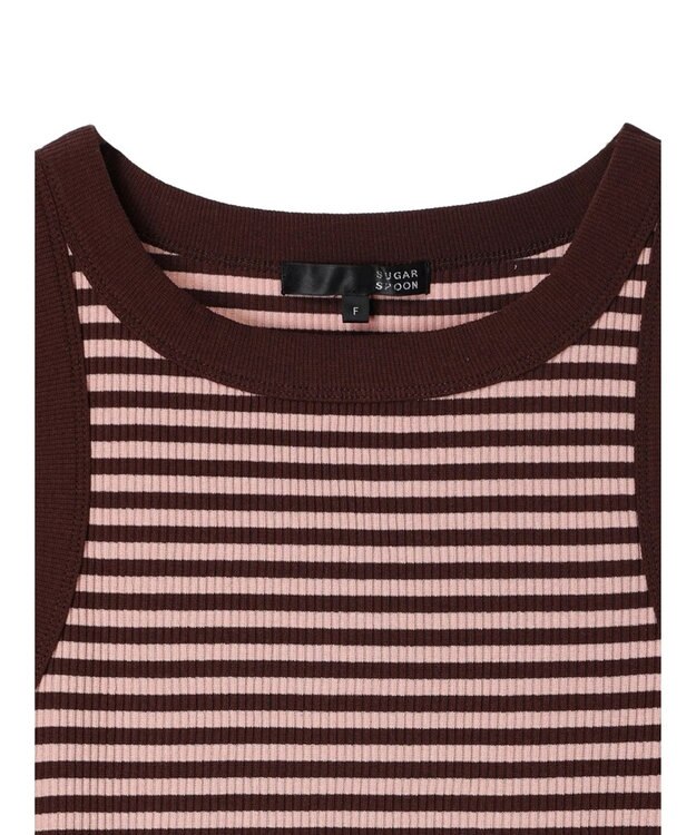 Green Parks ・ＳＵＧＡＲ　ＳＰＯＯＮ　ボーダーアメスリタンクトップ Brown