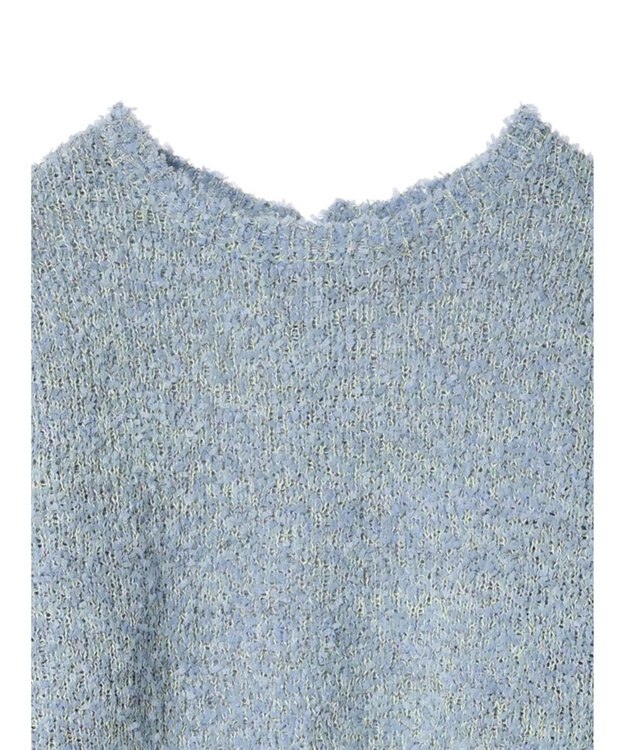 YECCA VECCA レースアップリボンヤーンニット Blue