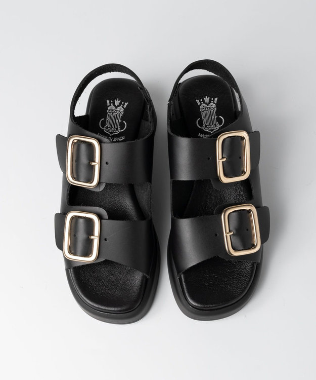 BONTRE 【BONTRE/ボントレ】厚底ダブルベルトサンダル/40353-US ブラック