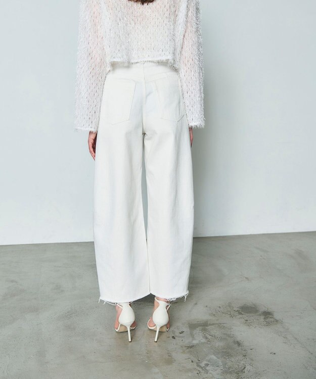 GRACE CONTINENTAL 切替ボリュームデニム ホワイト