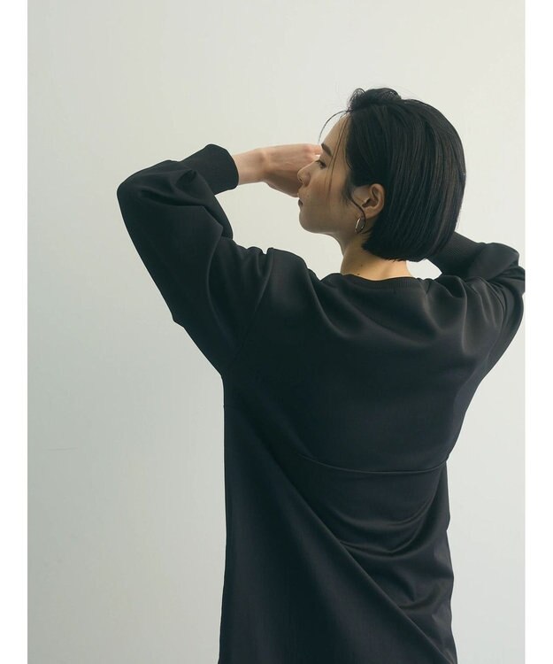 Green Parks armonia.異素材シャーリングワンピース Light Gray