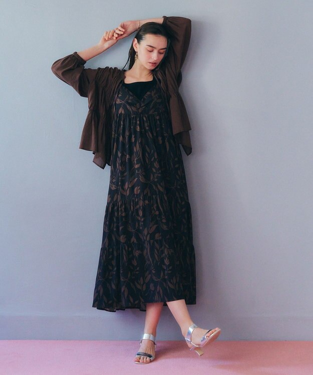 YECCA VECCA リボンデザインシアーブラウス Brown