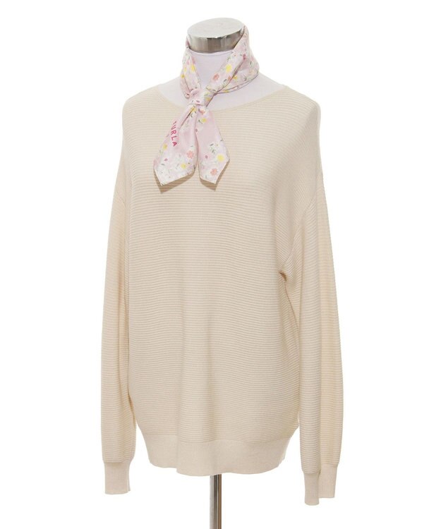 MOONBAT 【シルク100%】フルラ (FURLA) 小花柄 シルクプリントスカーフ 58cm×58cm ペールピンク