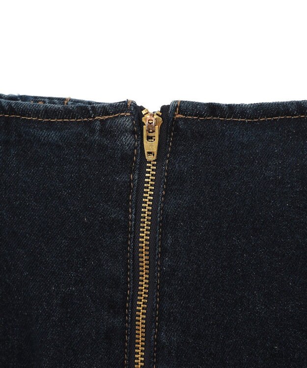 earth music&ecology フロントＺＩＰバックレースアップデニム Indigo