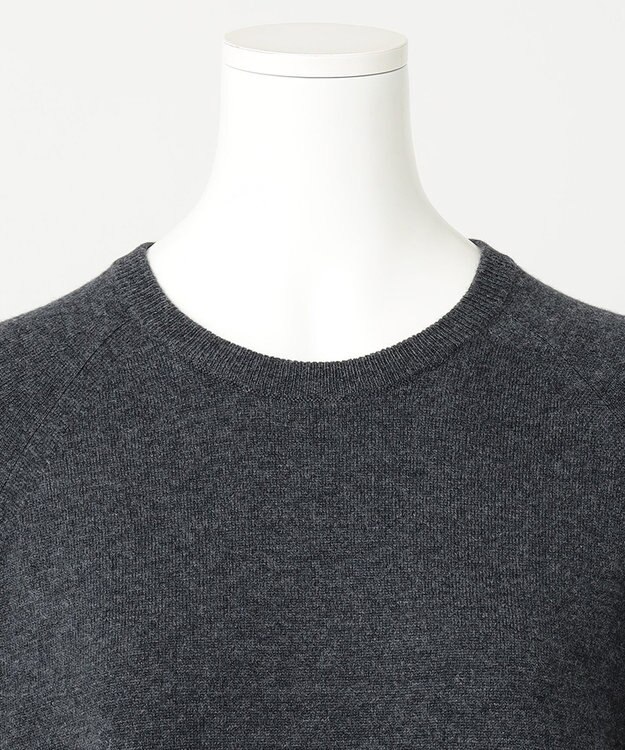 23区 【R(アール)】ウールカシミヤ クルーネックニット チャコールグレー系