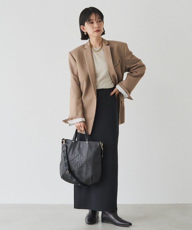 russet ソフトレザー 2WAYトートバッグ(CE-1611) Black