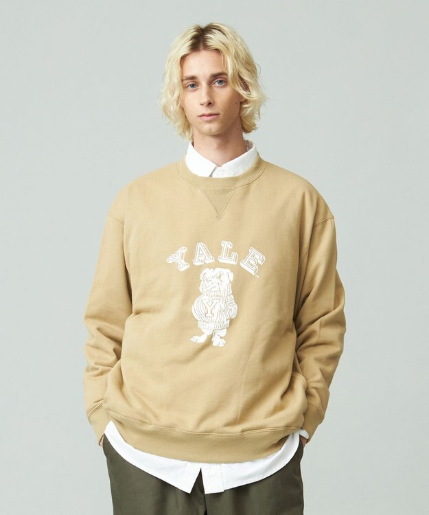 J.PRESS YORK STREET 【UNISEX】YALEブルドック裏毛スウェット ライトイエロー系