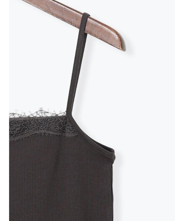 Te chichi 【接触冷感】レーストリムテレコキャミソール チャコールグレー