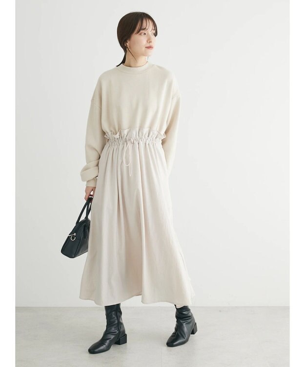 Green Parks ・ＳＵＧＡＲ　ＳＰＯＯＮ　ドロストドッキングワンピ Light Beige